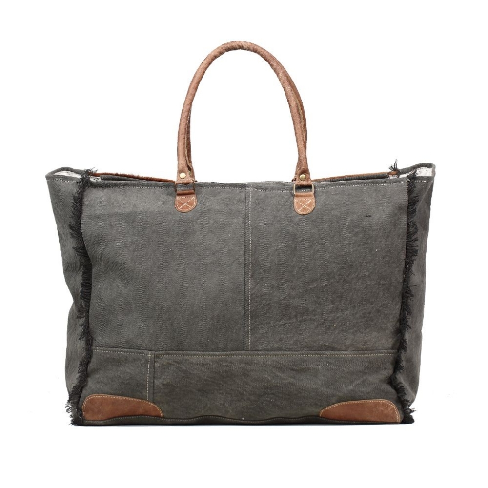 💕🔥Weekender Myra Bag Handmade Cowhide Canvas New - Picture 4 of 7